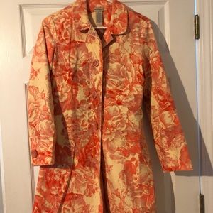 Anthropologie Elevenses Floral Velvet Coat